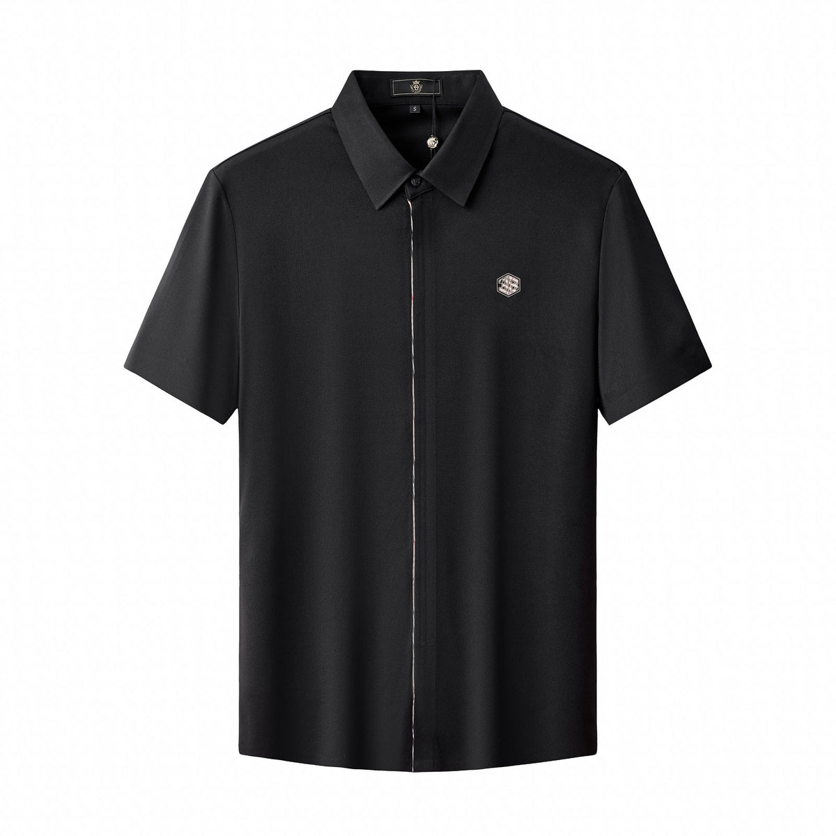BSP632-Stealth Zip Performance Polo – El Baron-BLACK – BAROCCO wholesale polo shirts