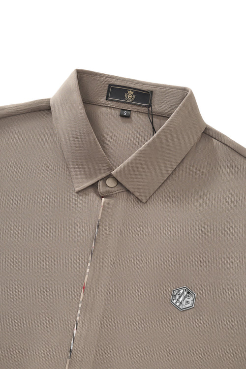 BSP632-Stealth Zip Performance Polo – El Baron-BROWN – view 2