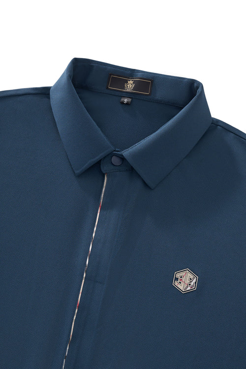 BSP632-Stealth Zip Performance Polo – El Baron-NAVY – view 2