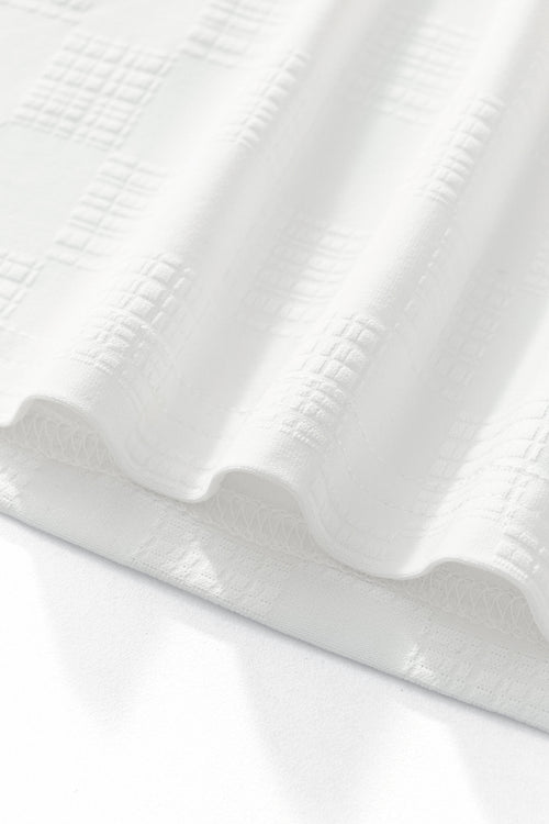 BSP634-Embossed Check Cotton Polo – El Baron-WHITE – view 7