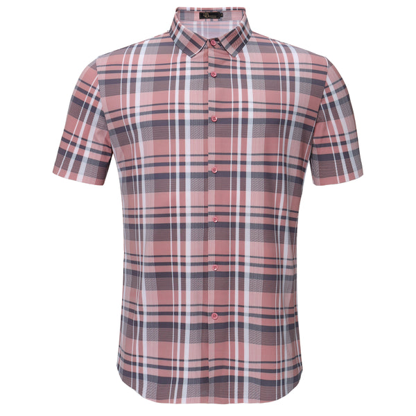 BSS918 - Square Up Short-Sleeve Shirt-RED
