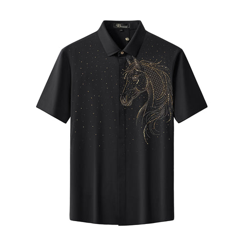 BSS921-Imperial Stallion SS Shirt-BLACK/GOLD
