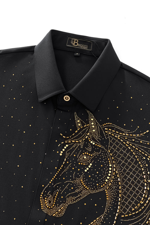 BSS921-Imperial Stallion SS Shirt-BLACK/GOLD – view 2