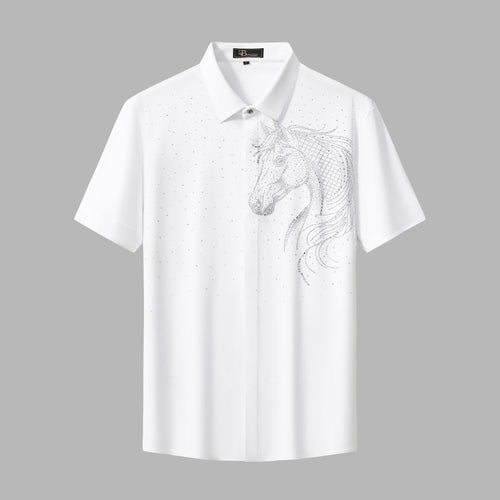 BSS921-Imperial Stallion SS Shirt-WHITE/SILVER
