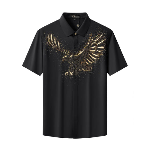 BSS922-Imperial Flight SS Shirt-BLACK/GOLD