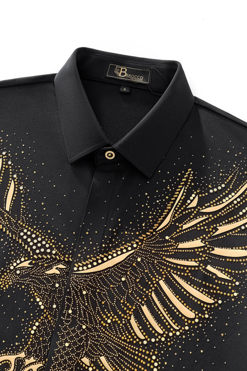 BSS922-Imperial Flight SS Shirt-BLACK/GOLD – view 2