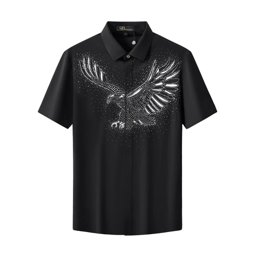 BSS922-Imperial Flight SS Shirt-BLACK/SILVER