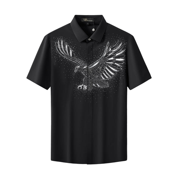BSS922-Imperial Flight SS Shirt-BLACK/SILVER