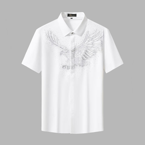 BSS922-Imperial Flight SS Shirt-WHITE/SILVER