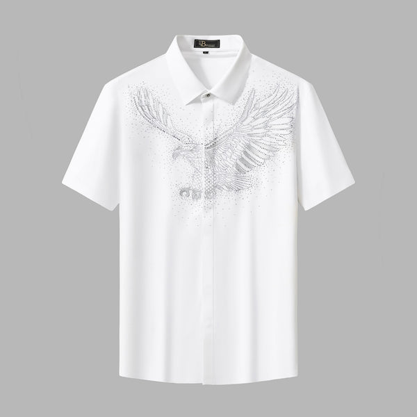 BSS922-Imperial Flight SS Shirt-WHITE/SILVER