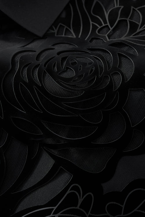 BSS929-Rose Veil Performance Shirt-BLACK – view 6