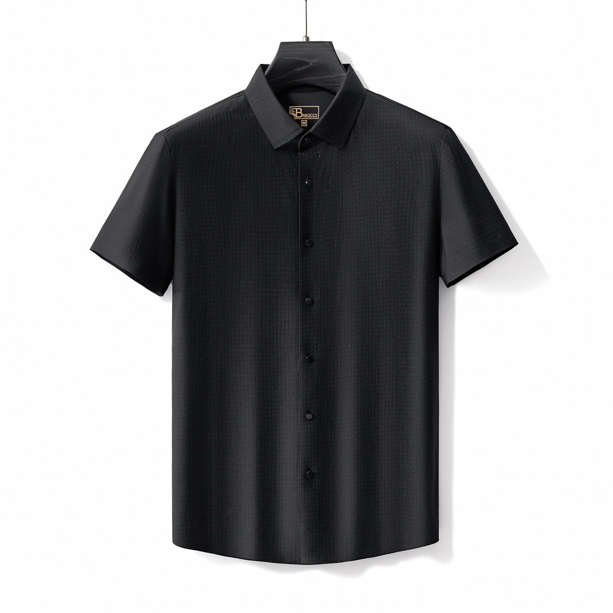 BSS915 - Stitchless Stretch Poplin SS Shirt-BLACK – BAROCCO wholesale shirts