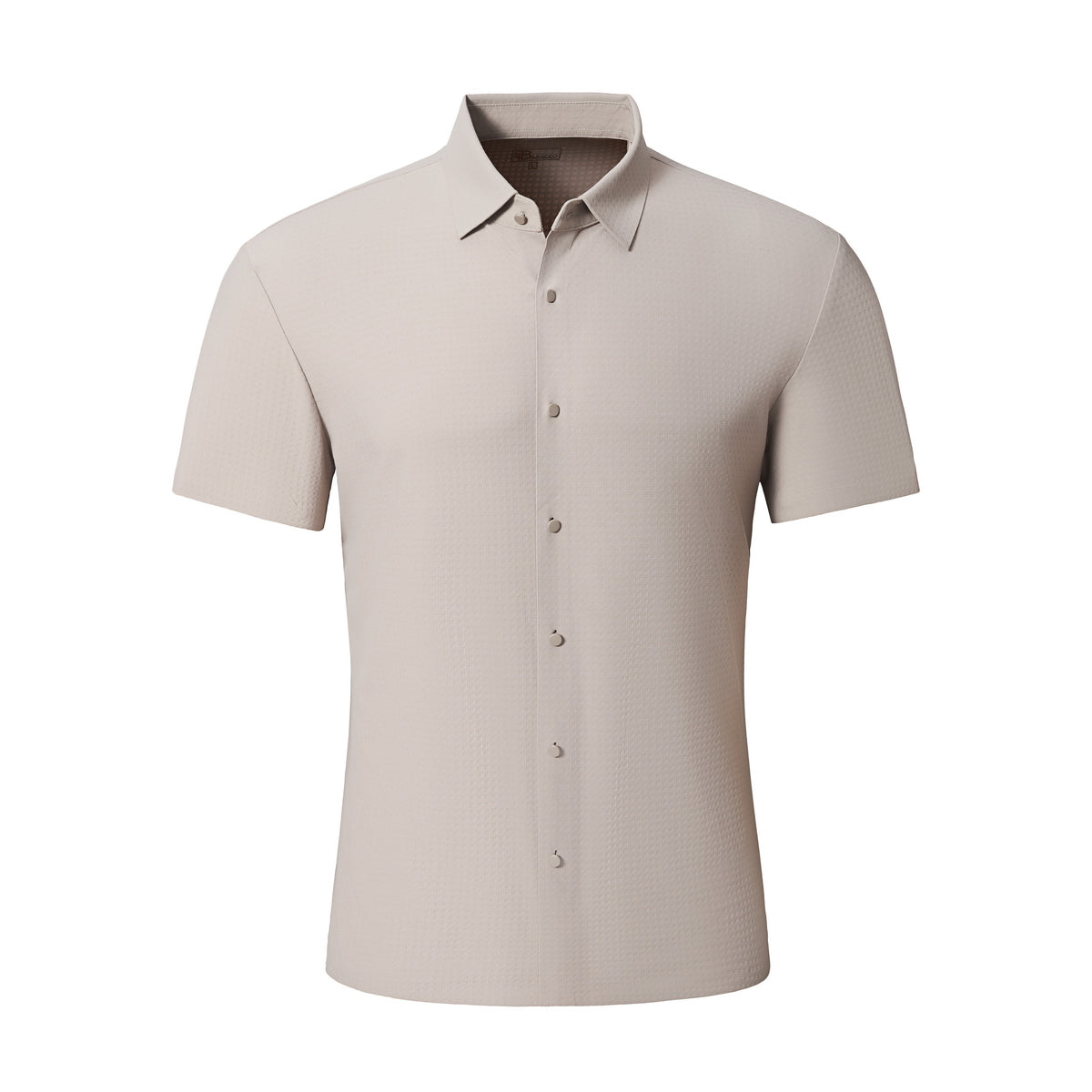 Camisa de popelina elástica sin costuras - CAQUI – BAROCCO wholesale menswear