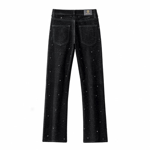 CJ420 - Midnight Serpent Rhinestone Pants-BLACK – view 1