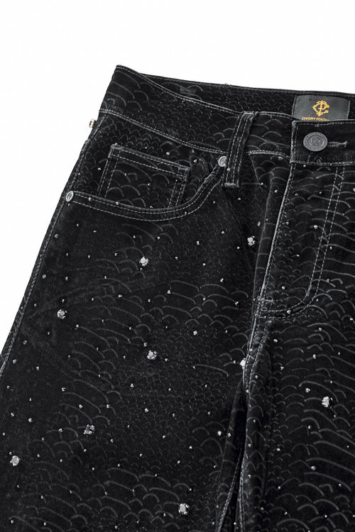 CJ420 - Midnight Serpent Rhinestone Pants-BLACK – view 2