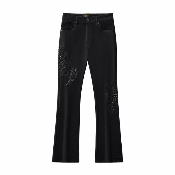 CJ422 - Eminence Paisley Denim Pant – Century Penthouse-BLACK