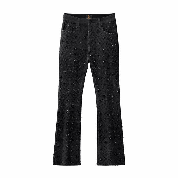 CJ421 - Radiant Embl Denim Pant – Century Penthouse-BLACK