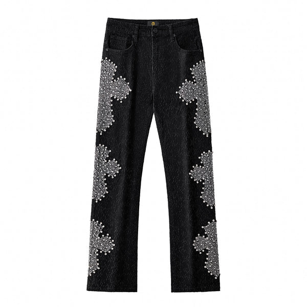 CJ425 - Sanctum Cross Denim Pant – Century Penthouse-BLACK/SILVER