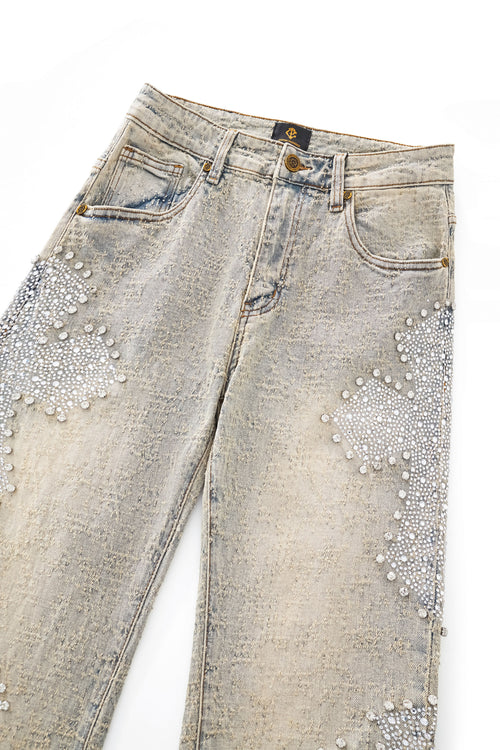 CJ425 - Sanctum Cross Denim Pant – Century Penthouse-TAN – view 3