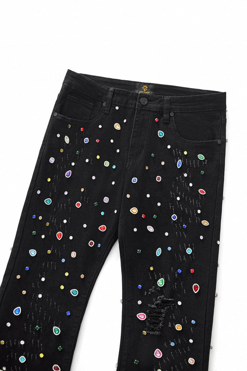 CJ427 - Prism Gem Denim Pant – Century Penthouse-BLACK – view 3