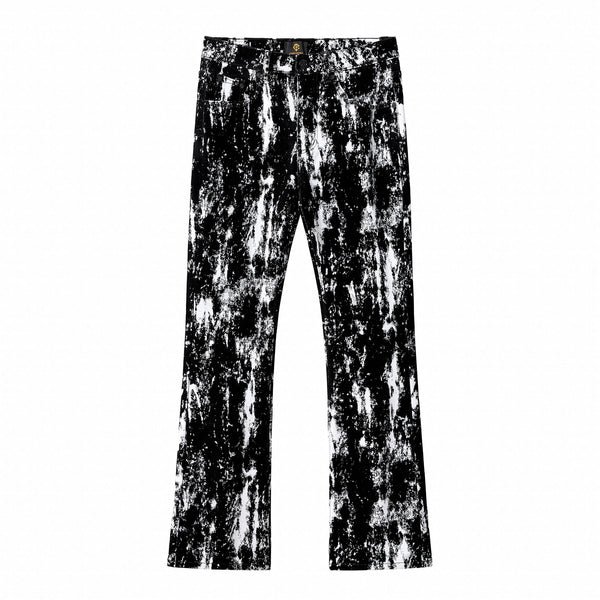 CJ428 - Flocked Eclipse Denim Pant – Century Penthouse-BLACK