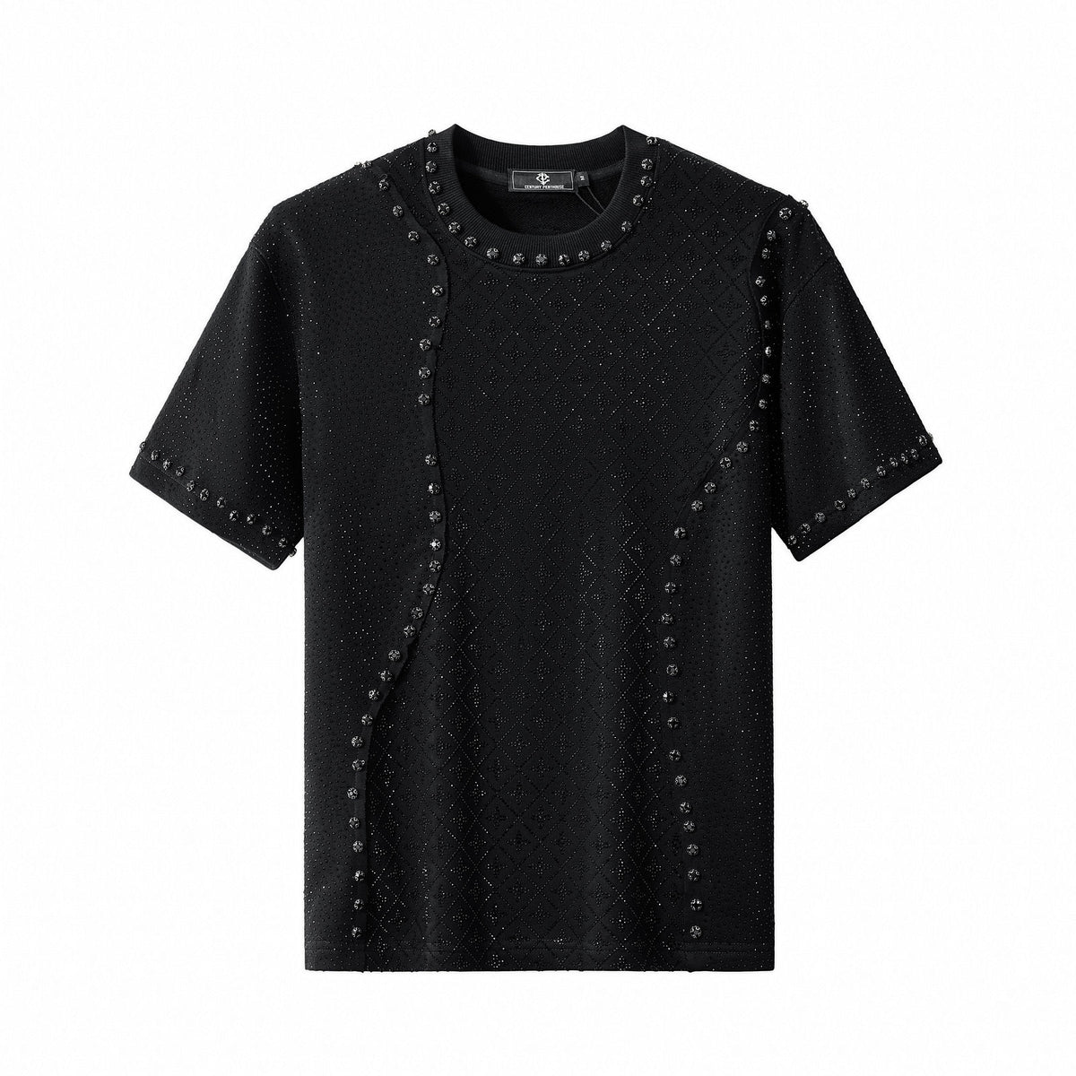 CJS431-Radiant Grid Stone Short set – Century Penthouse-BLACK/BLACK – BAROCCO wholesale sets