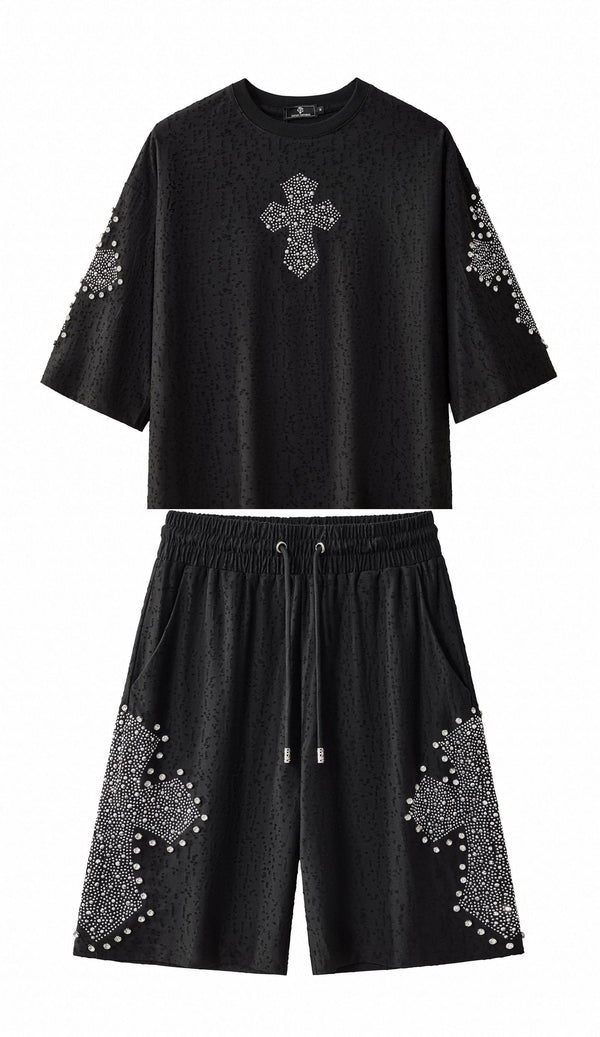 CJS432-Sanctum Cross Short Set – Century Penthouse-BLKSL