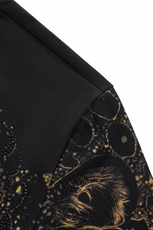 CPS214-Imperial Leopard Crystal SS Shirt-BLACK – view 3