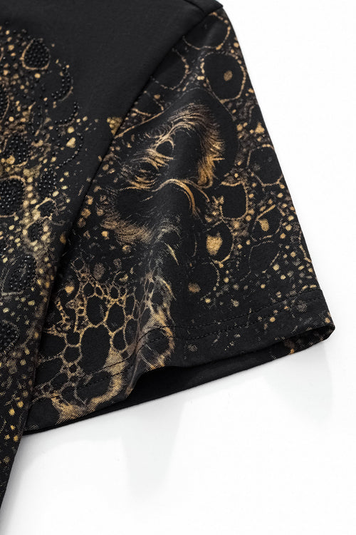 CPS214-Imperial Leopard Crystal SS Shirt-BLACK – view 4