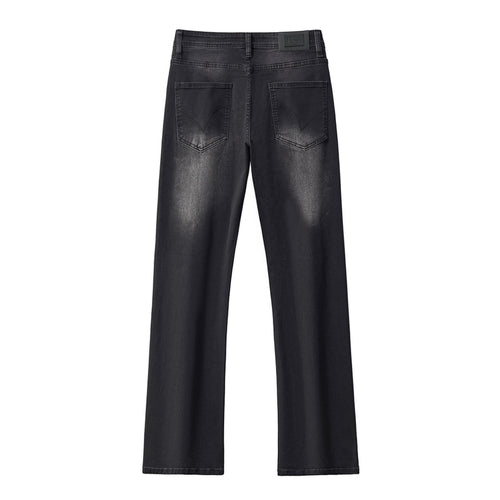 Denim recto con bordes descoloridos - NEGRO – view 1