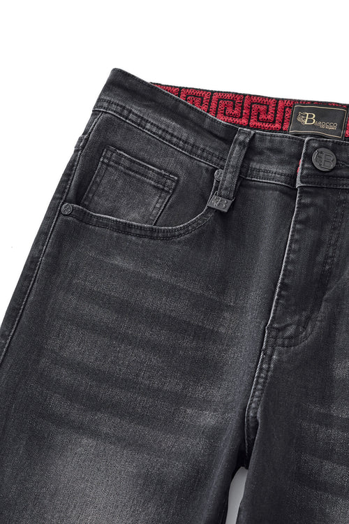 Denim recto con bordes descoloridos - NEGRO – view 2