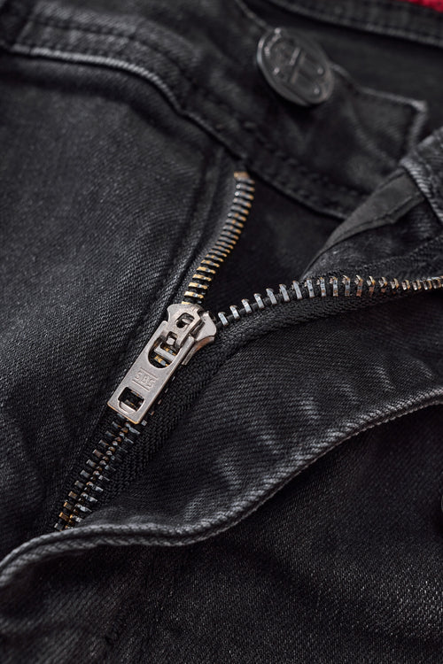 Denim recto con bordes descoloridos - NEGRO – view 3