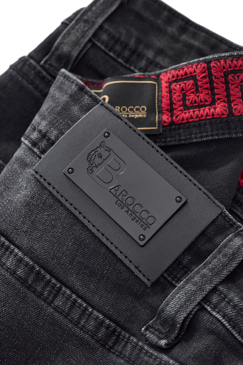 Denim recto con bordes descoloridos - NEGRO – view 4