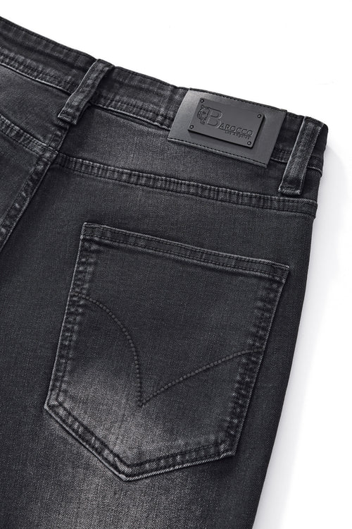 Denim recto con bordes descoloridos - NEGRO – view 5