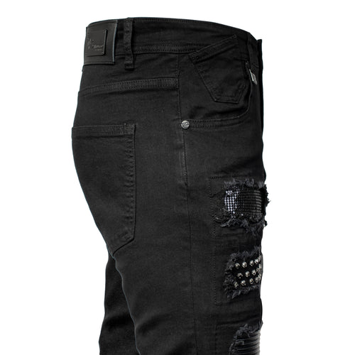 DJ300 - CITY DAZE Denim Pants-BLACK