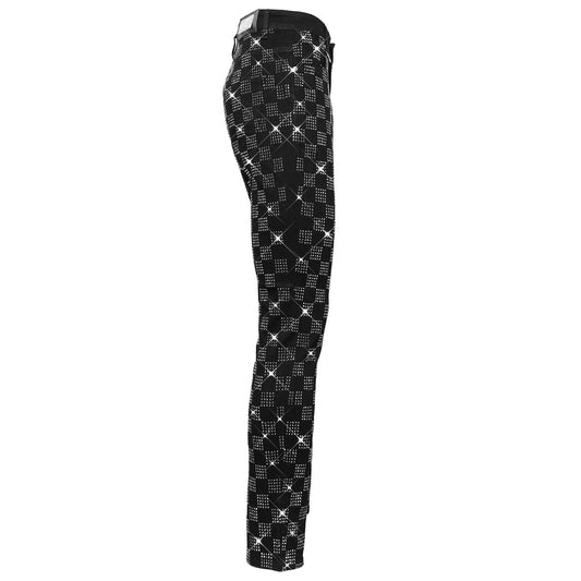 Dazzle Check Denim Pant-BLACK/SILVER