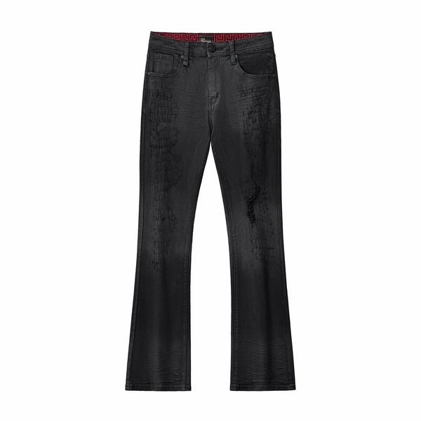 Pantalón vaquero desgastado Obsidian - NEGRO