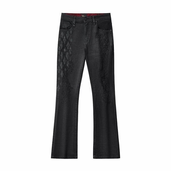 Pantalón vaquero con estampado de medallón Regalia - NEGRO