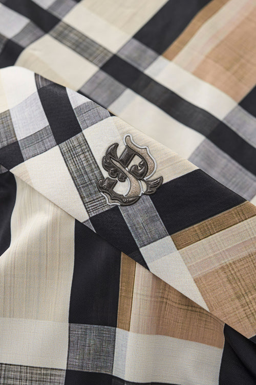 ELS110-Seamless Bold Plaid Shirt – El Baron-KHAKI – view 4