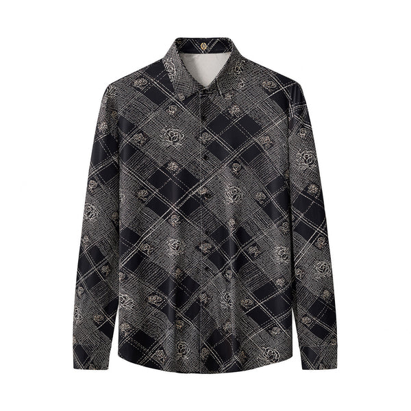 ELS111-Seamless Rose Plaid Shirt – El Baron-ESPRE