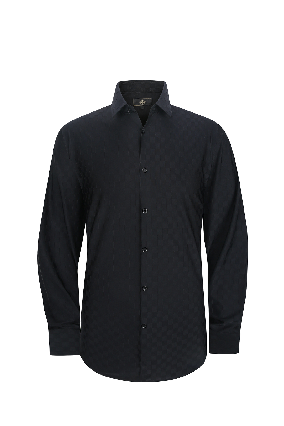 Camisa elástica Gridline de manga larga - NEGRA – BAROCCO wholesale menswear