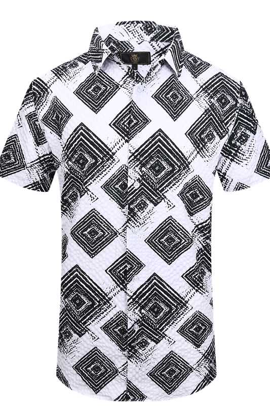 ESS926 - Mono Grid SS Shirt-WHITE