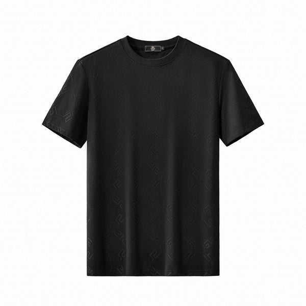 ETS01-Embossed Monogram Tee – El Baron-BLACK