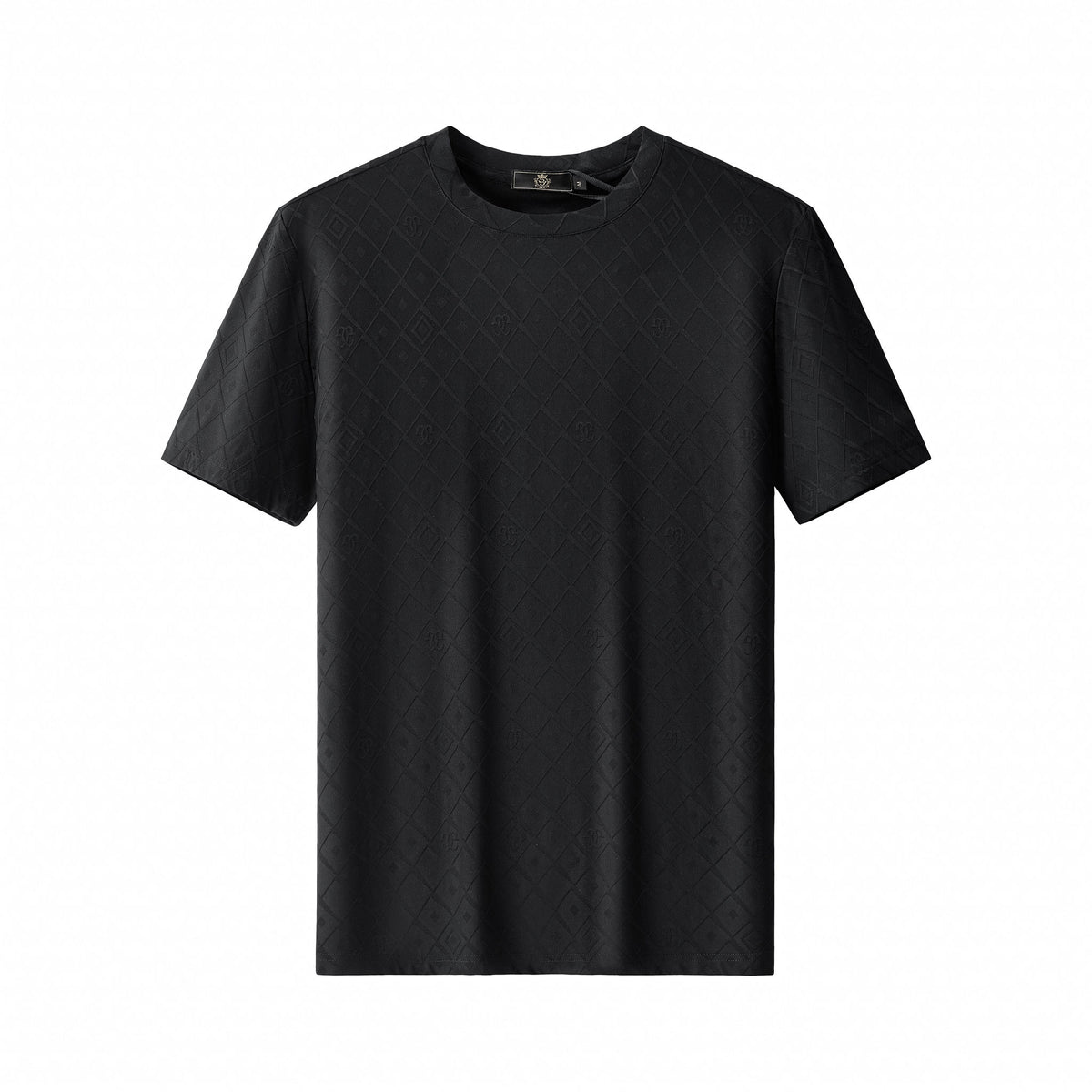ETS03-Embossed Diamond Monogram Tee – El Baron-BLACK – BAROCCO wholesale t-shirts