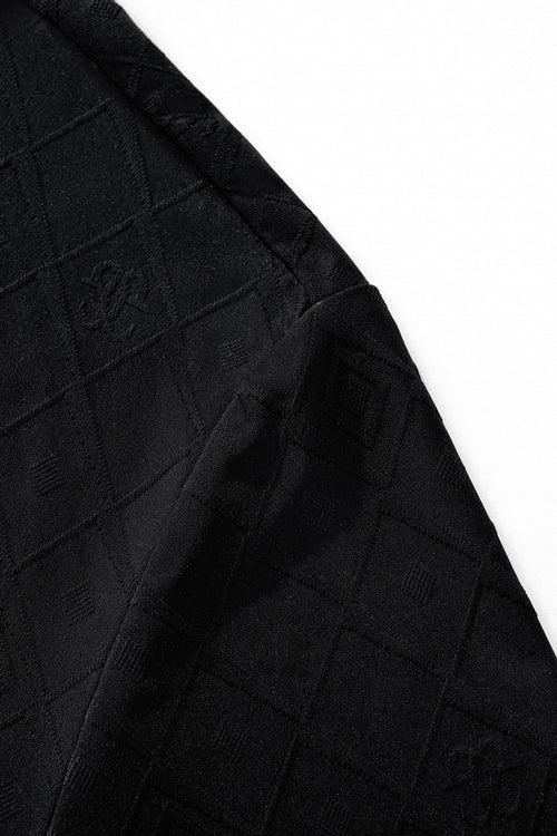 ETS03-Embossed Diamond Monogram Tee – El Baron-BLACK – view 3