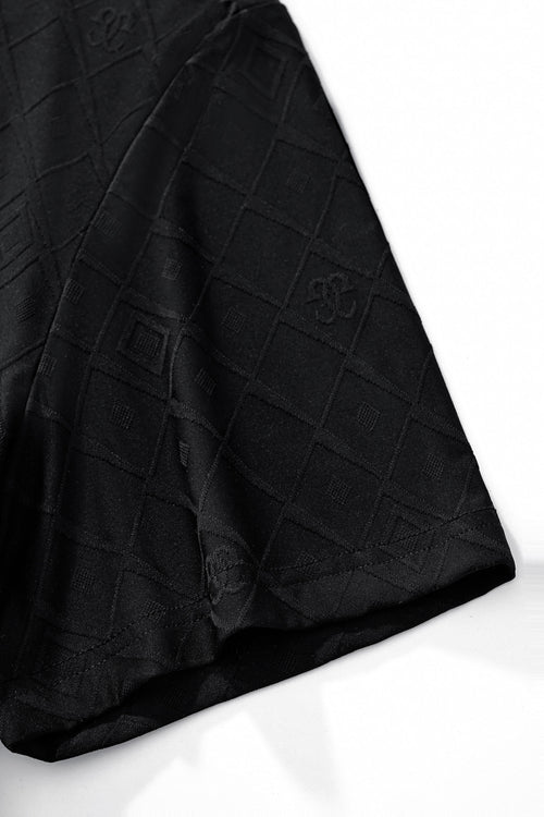 ETS03-Embossed Diamond Monogram Tee – El Baron-BLACK – view 4