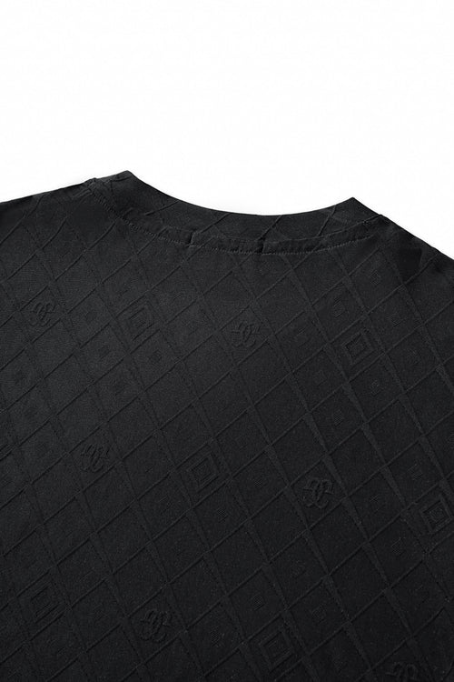 ETS03-Embossed Diamond Monogram Tee – El Baron-BLACK – view 6