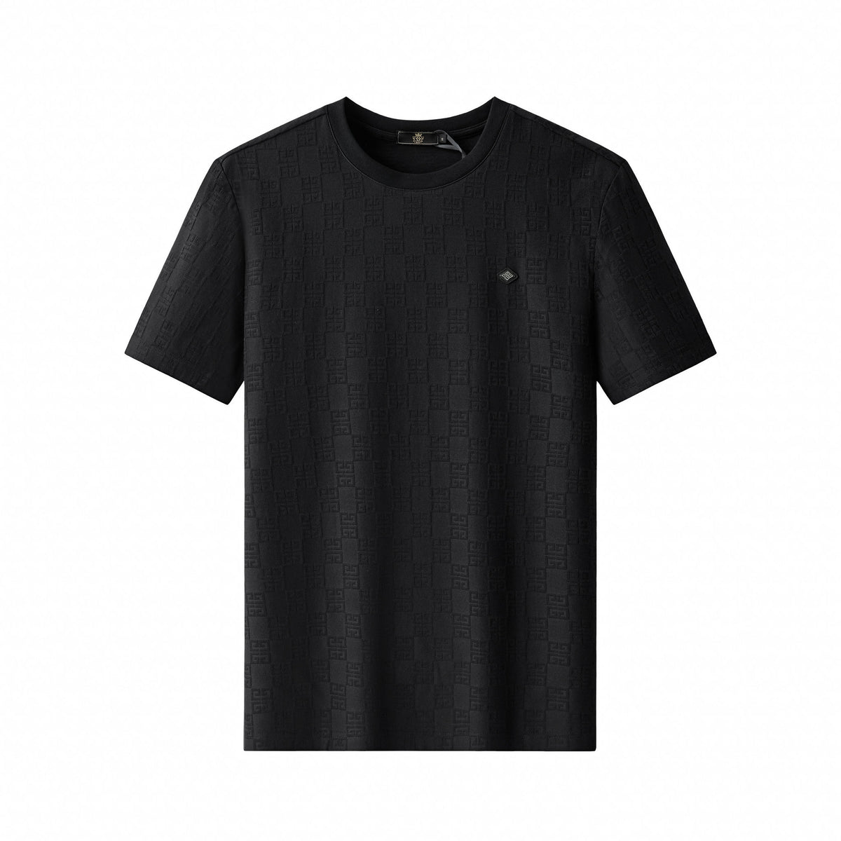 ETS04-Embossed Greek Key Texture Tee – El Baron-BLACK – BAROCCO wholesale t-shirts