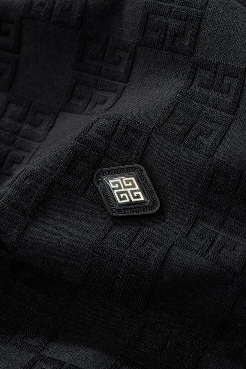 ETS04-Embossed Greek Key Texture Tee – El Baron-BLACK – view 5