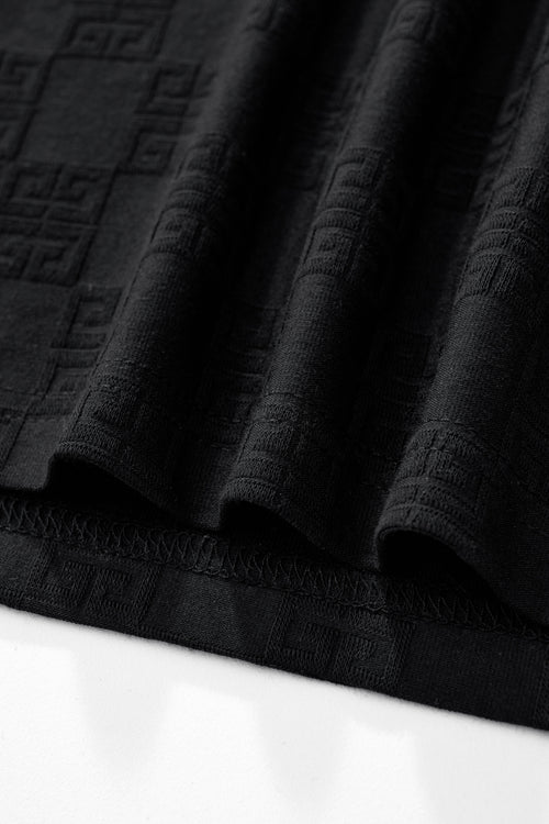 ETS04-Embossed Greek Key Texture Tee – El Baron-BLACK – view 6
